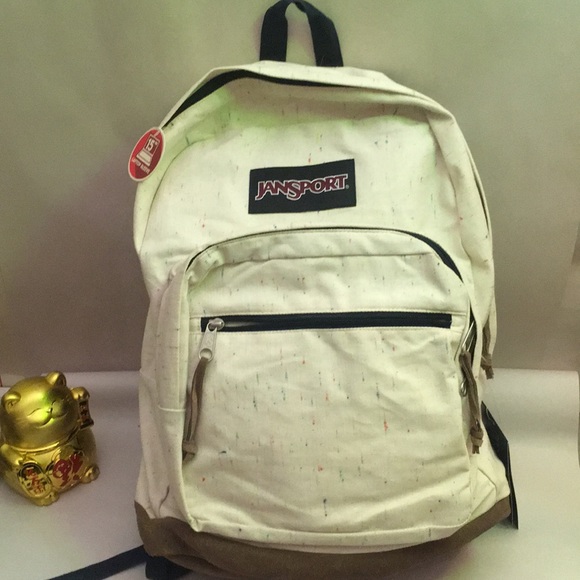 cream jansport backpack